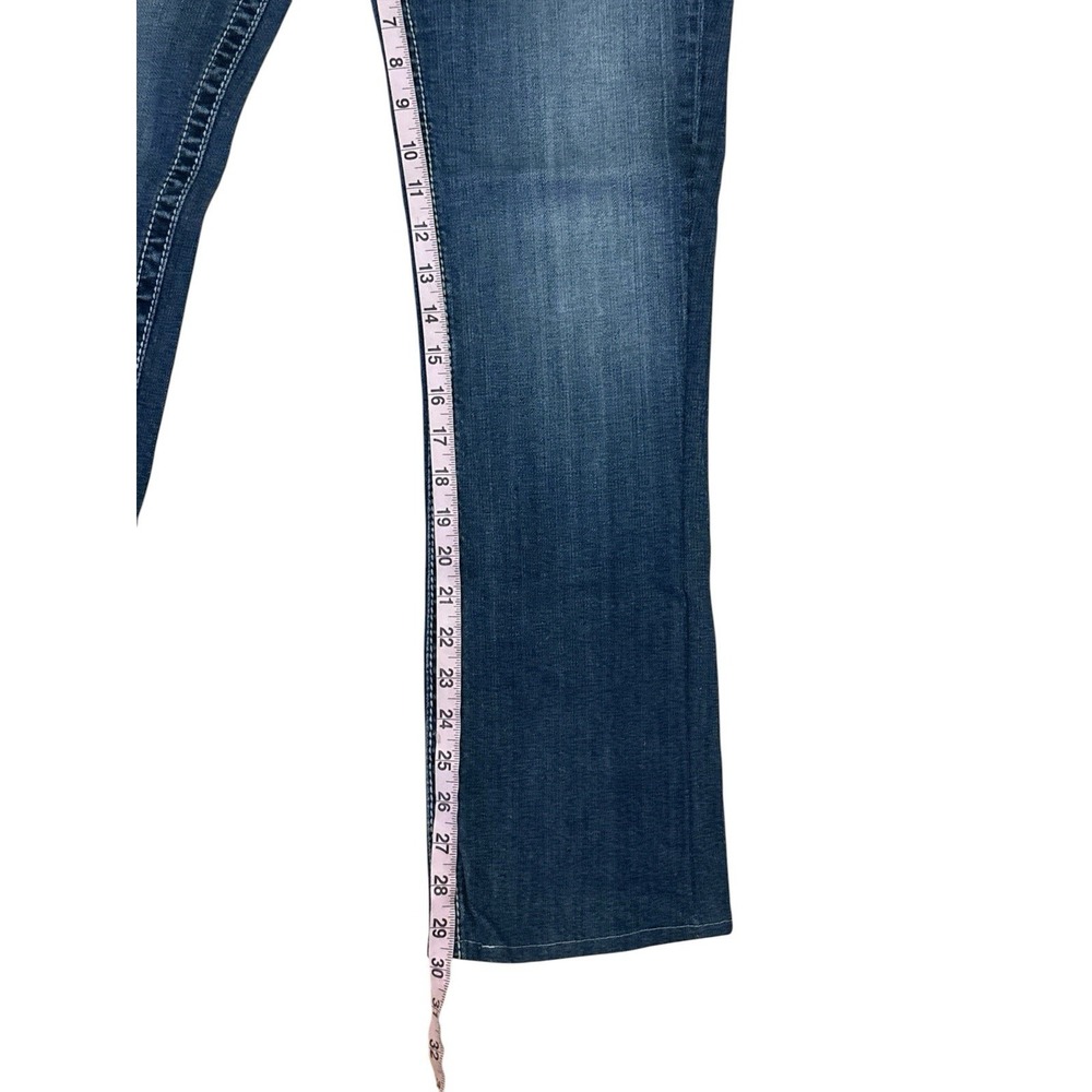 Miss Me Women's Light Wash Bootcut Jeans Low Rise Slim Fit Embellished WINGS 30 - Picture 10 of 10